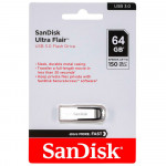 FLASH DRIVE SANDISK 64GB ULTRA FLAIR USB 3.0 METALSILVER