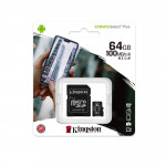 MICROSD KINGSTON 64GB CLASS10 UHS-1 100MBS+ADAPTER