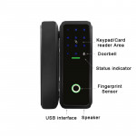 Smart Glass door Fingerprint lock YH-A9 Black YOUHE