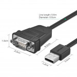 Cable Adapter Ugreen CR104 USB 2,0 to Serial RS232 Parallel Print 1m (Black) Male (30989)