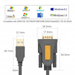 Cable Adapter Ugreen CR104 USB 2,0 to Serial DB9 Parallel Print 1m (Gray) Male (20210)