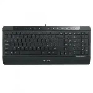 KEYBOARD DELUX K1890 USB RUS/ENG/TM  BLACK