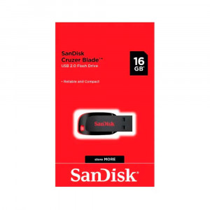 USB FLASH  SANDISK 16GB CRUZER BLADE  USB 2.0 BLACK