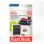 SanDisk Ultra 64GB UHS-I Class 10 MicroSDXC Memory Card Up to 100mb/s SDSQUNC-64G with Adapter