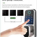 Smart  Fingerprint lock YH-F009 Silver YOUHE Finger, Password, Card, APP, Key